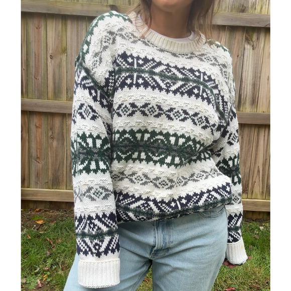 Vintage 90s GAP Fair Isle Boyfriend Sweater - Picture 6 of 9